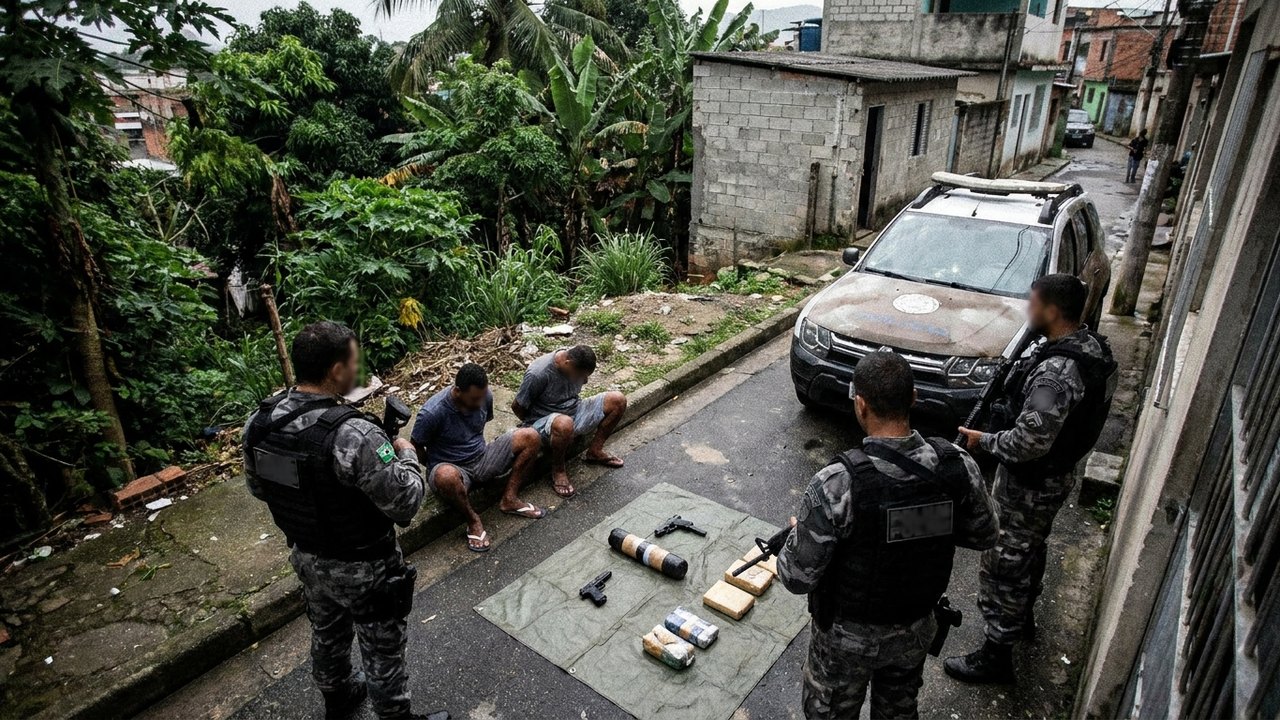 Bope prende dois homens e apreende pistola, granada caseira e drogas no Itanhangá