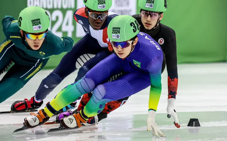 Lucas Koo fica em nono lugar na patinação velocidade na Coreia do Sul