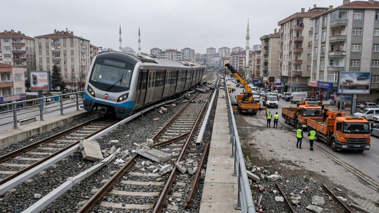 Descarrilamento interrompe linha de metrô na Turquia