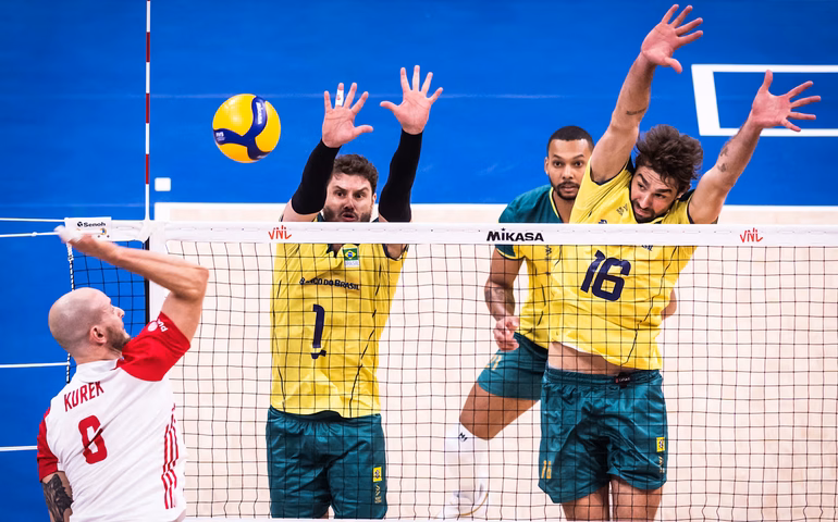 Seleção masculina pega a campeã Polônia por vaga na semifinal da Liga das Nações de vôlei