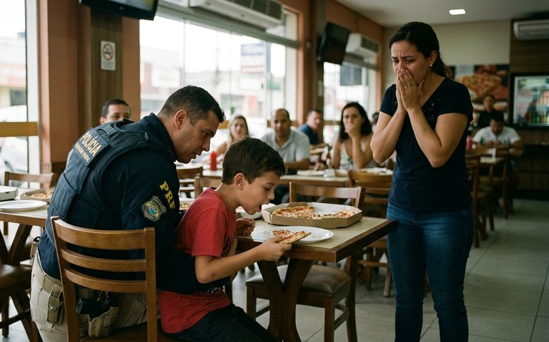 Agente da PRF salva menino engasgado com pizza em restaurante de Itaboraí