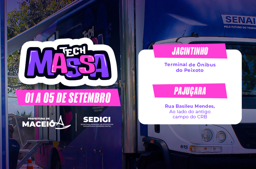 Tech Massa oferece cursos gratuitos no Jacintinho e na Pajuçara