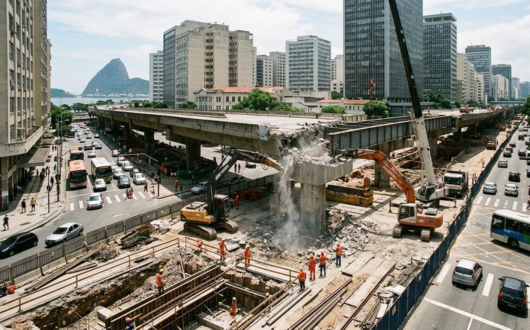 Derrubada do Elevado Trinta e Um de Março pode levar à construção de dois mergulhões no Centro do Rio