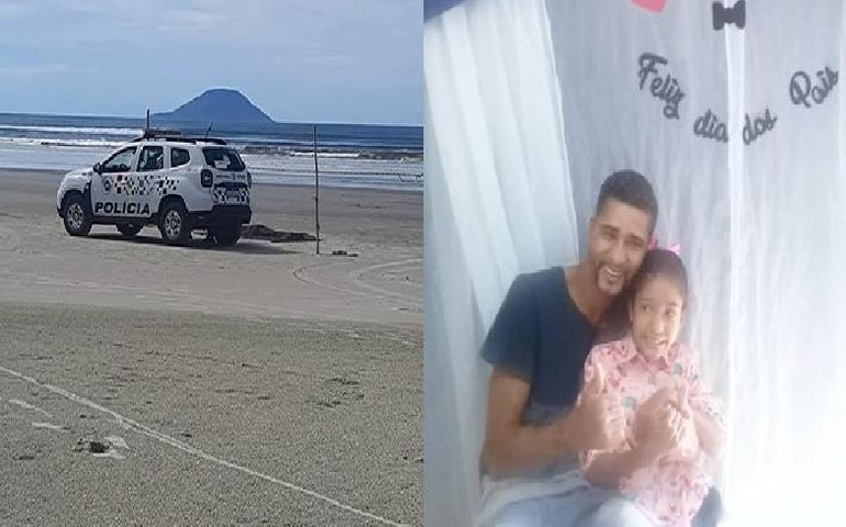 Pai e filha são puxados pela correnteza e morrem afogados em praia de Bertioga