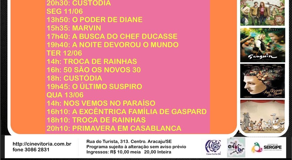 Cinema Vitória Cinema Francês / Foto: Cinema Vitória