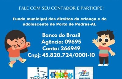 Porto de Pedras lança campanha para arrecadar doação do IR para fundo da criança