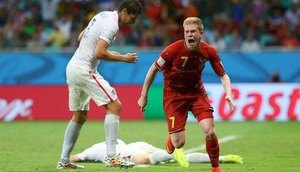 Kevin De Bruyne marcou o primeiro gol da Bélgica, em Salvador Getty Images