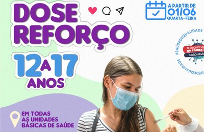Adolescentes de 12 a 17 anos recebem dose de reforço a partir desta quarta-feira (1), em Teotônio Vilela