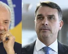 O presidente Lula, à esquerda, e o senador Flávio Bolsonaro, à direita - Foto: Reprodução