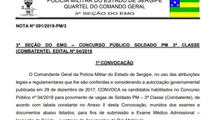 CONVOCAÇÃO SOLDADO PM