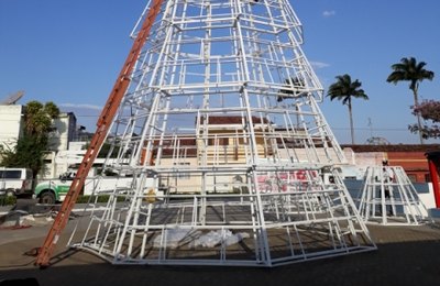 Luzes da grande árvore de Natal serão acesas neste sábado (8), em Palmeira