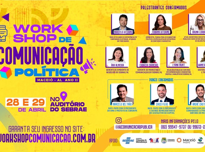 Maceió: II edição do Workshop de Comunicação Política contará com palestra de uma das maiores referências do marketing político no Brasil