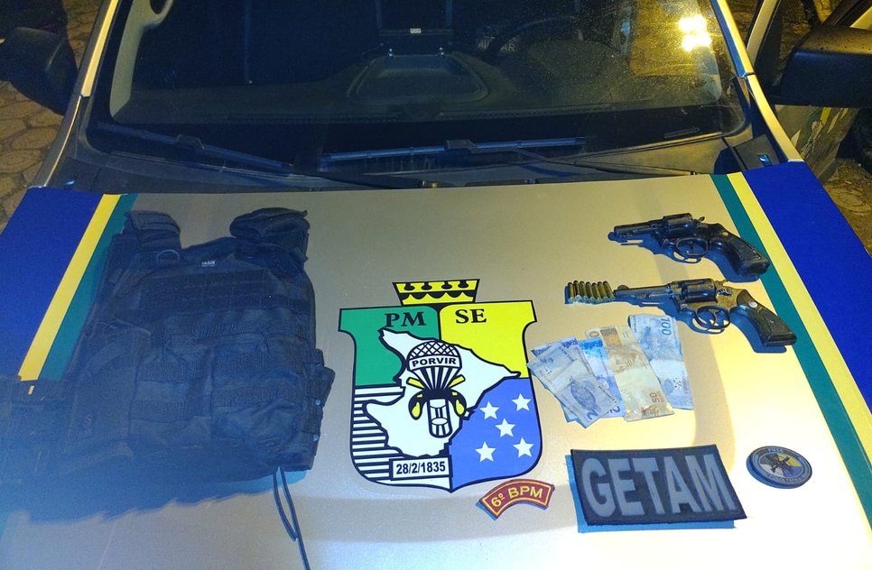 Três homens armados tentam roubar residência e são presos em Estância / Foto: Foto: Polícia Militar/SE