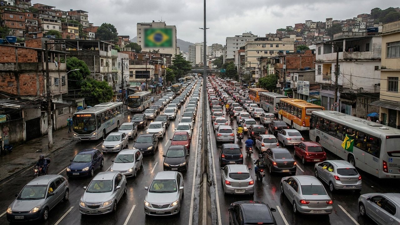 Cariocas enfrentam congestionamentos na volta para casa em dia de jogo do Brasil