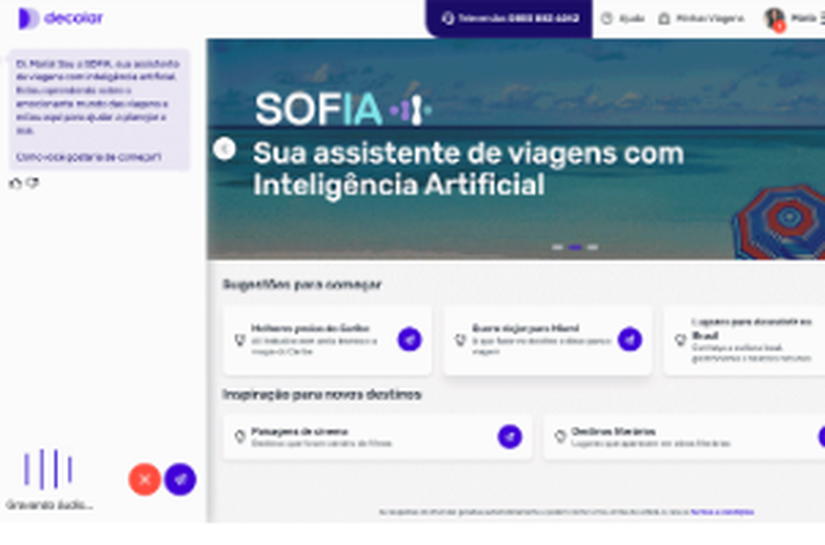 Decolar lança Sofia por voz: assistente virtual agora também atende chamadas telefônicas
