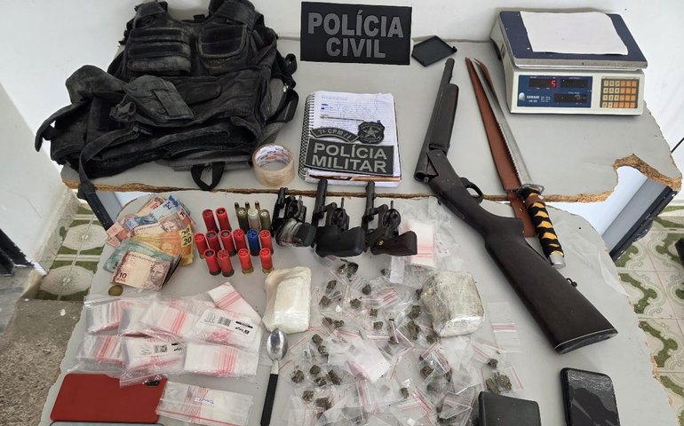 Polícia Civil prende suspeitos de homicídio em Girau do Ponciano e apreende materiais ilícitos