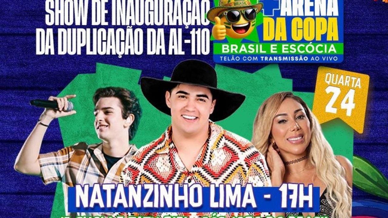 São João de Arapiraca terá show, jogo do Brasil e entrega da duplicação da AL-110