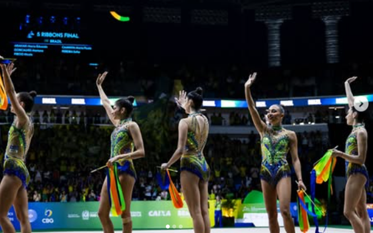 Após prata inédita, brasileiras ficam em 6º na série de 5 fitas no Mundial de Ginástica Rítmica