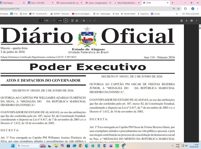 Governo de Alagoas condecora agentes que participaram da operação de captura do maior assaltante de banco do país