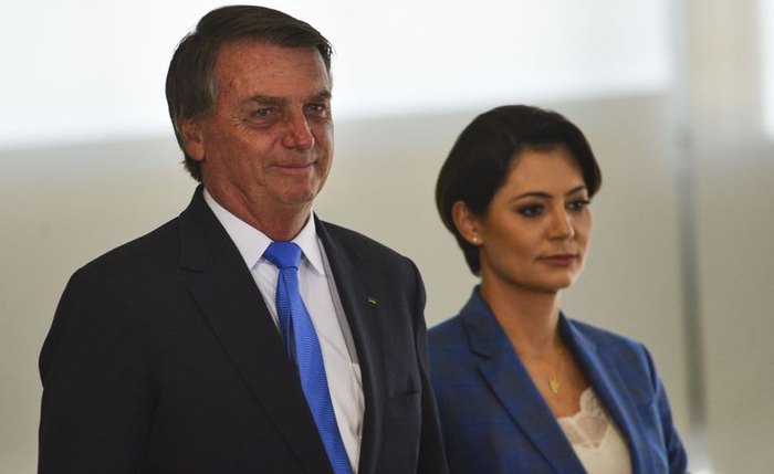 O presidente Jair Bolsonaro e a primeira-dama, Michelle Bolsonaro