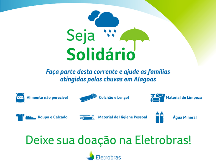 Eletrobras arrecada doações para vítimas das chuvas em Alagoas