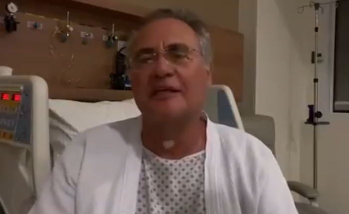 Renan Calheiros gravou vídeo durante recuperação em hospital