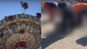 Jovem fica gravemente ferida após ser arremessada de brinquedo em parque de diversão