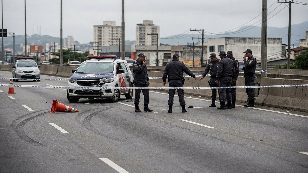 PM morre atropelado na Via Light, em Nova Iguaçu, após bandidos furarem bloqueio