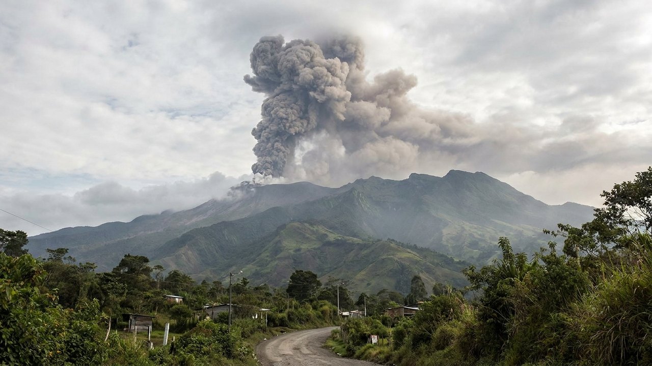 Vulcão Puracé colombiano cospe coluna de cinzas de 2 km no sudeste do país