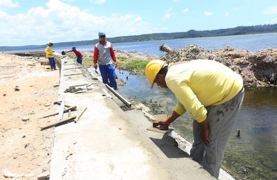 Obras de Urbanização da Orla Lagunar do Centro de Marechal Deodoro estão avançadas 