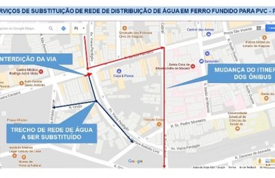 Substituição de rede de distribuição de água interdita trânsito no Prado