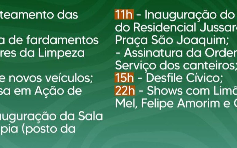 Prefeitura de Santana do Mundaú anuncia programação em comemoração aos 62 anos de emancipação política