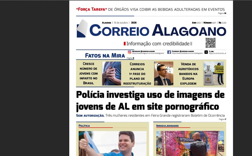 Polícia investiga uso de imagens de jovens de AL em site pornográfico