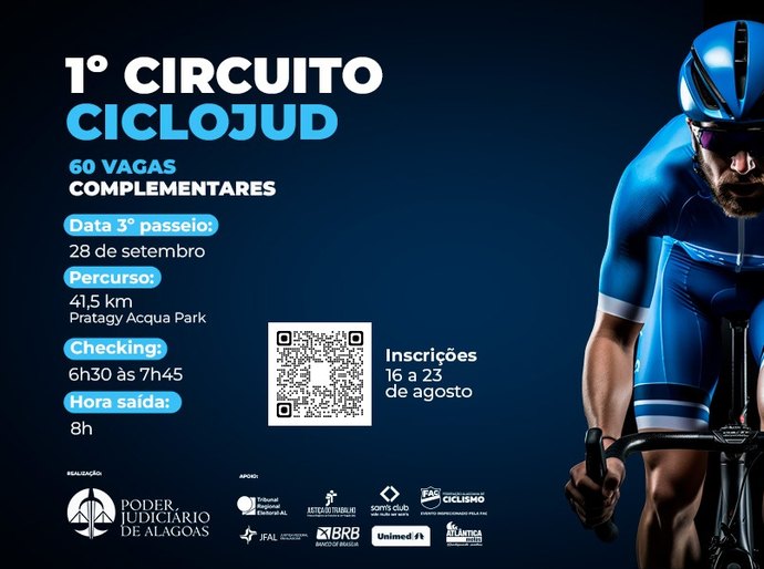 Ciclojud: abertas mais 60 vagas para passeio ciclístico do Judiciário