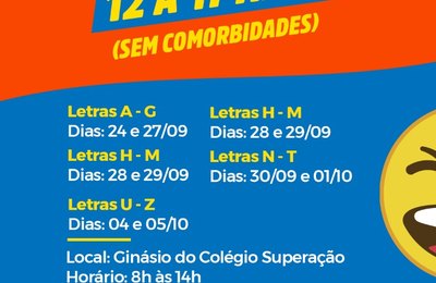 Palmeira retoma vacinação de adolescentes de 12 a 17 anos sem comorbidades