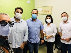 Eu e Louise Texeire com os secretários Lívio Lima, Francisco Sales e Nemer Ibrahim