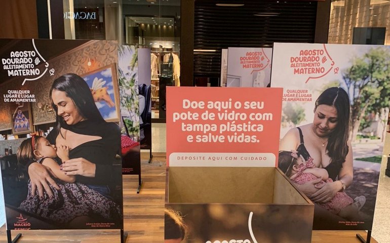 'Qualquer Lugar é Lugar de Amamentar': exposição chega aos shoppings de Maceió
