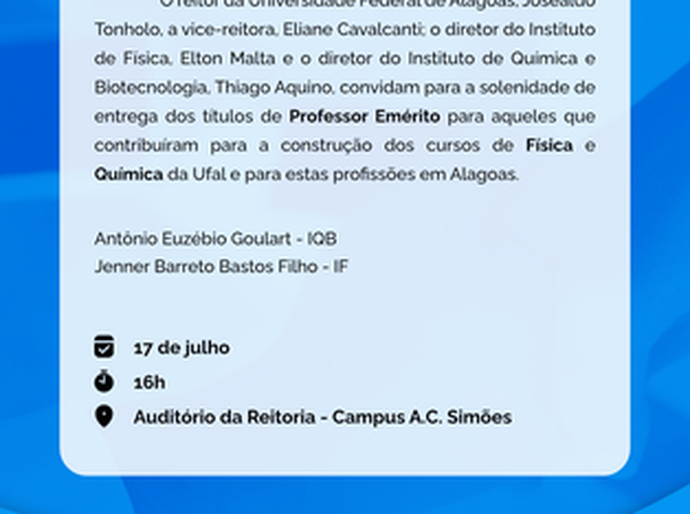 Pesquisadores Jenner Barreto e Euzébio Goulart recebem título honorífico