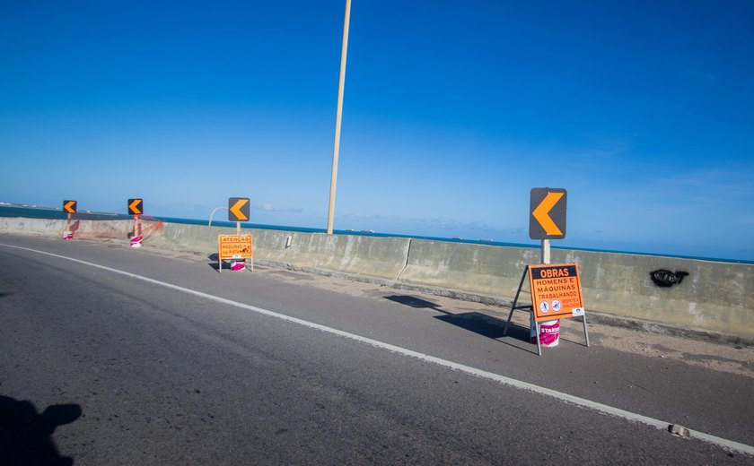 Muro de contenção da Ponte Divaldo Suruagy recebe reparos a partir desta segunda-feira