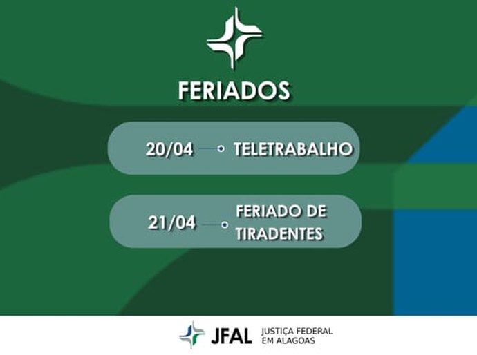 Feriado altera funcionamento da Justiça Federal em Alagoas