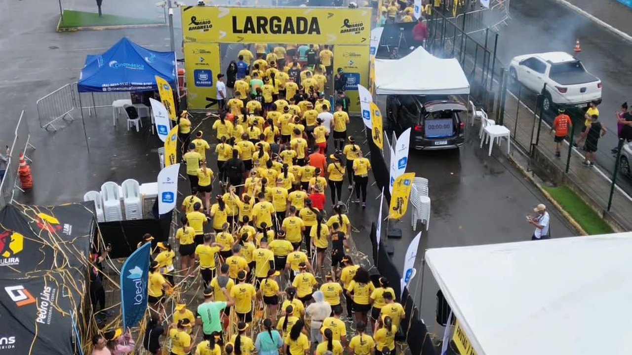 Centenas de atletas se reúnem no Arapiraca Garden Shopping para corrida do Detran