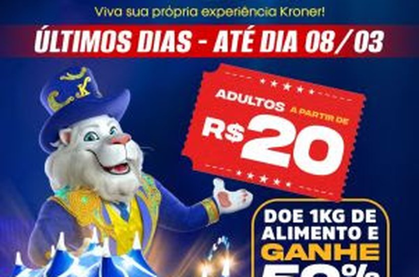 Circo Kroner oferece meia-entrada solidária nas últimas sessões em Maceió