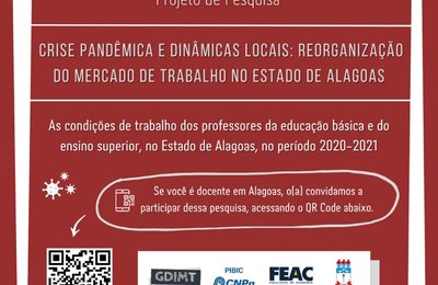 Pesquisa da Ufal quer identificar condições de trabalho docente na pandemia