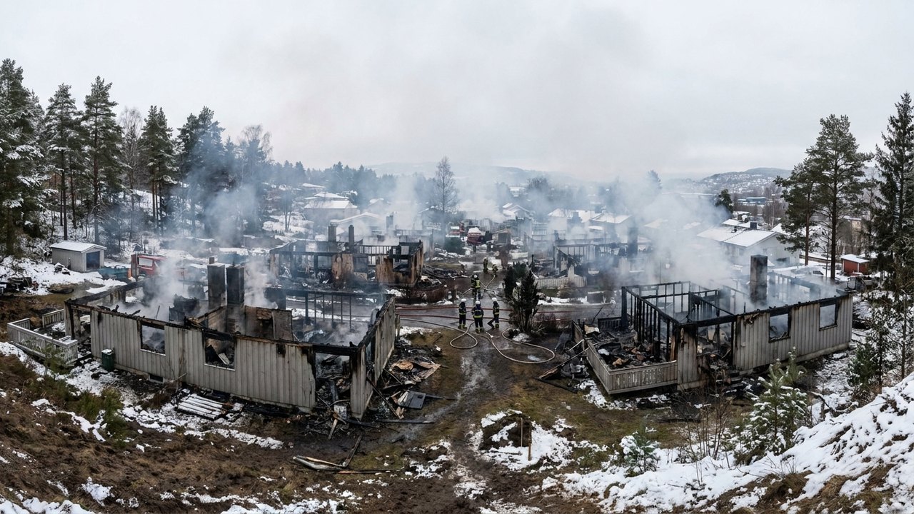 Incêndio destrói mais de 100 casas em Drammen, na Noruega