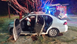 Mulher morre após carro bater contra árvore na Grande Aracaju