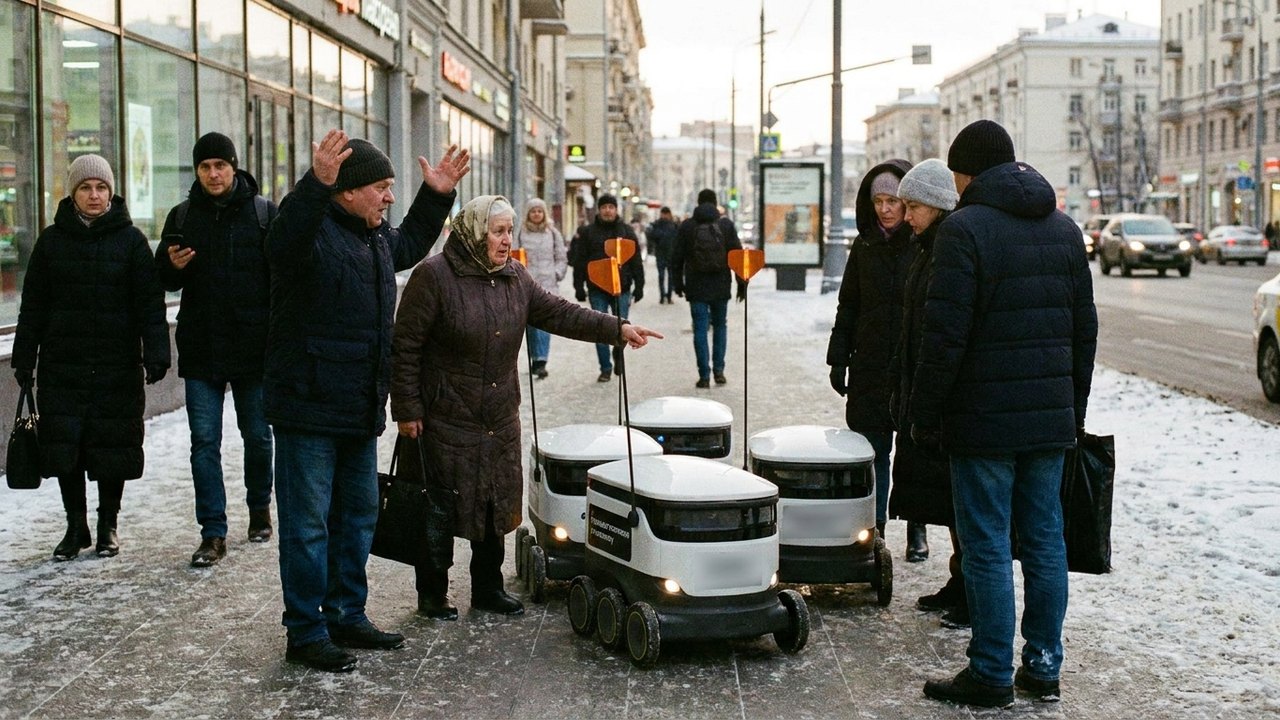 Vídeo com transeuntes se queixando de robôs de entrega em Moscou viraliza