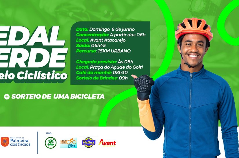 Prefeitura de Palmeira encerra Semana do Meio Ambiente com Pedal Verde
