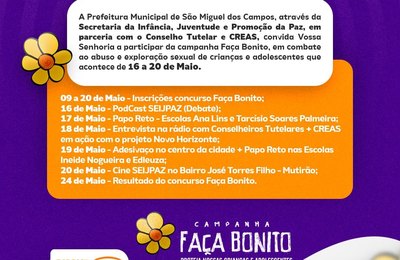 São Miguel dos Campos lança a programação para a Semana de Combate ao Abuso e Exploração Sexual 