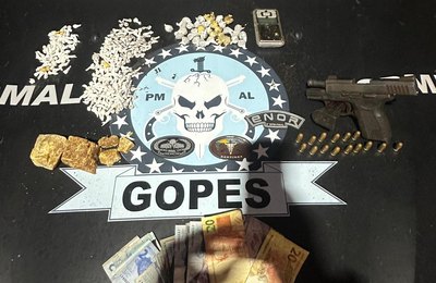 PM encontra arma e drogas em mochila infantil após abordagem em Teotônio Vilela