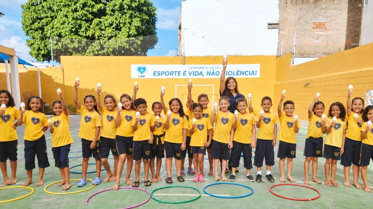 Empresários se unem para proporcionar uma celebração especial do Dia do Sorvete a 150 crianças atendidas pela LBV